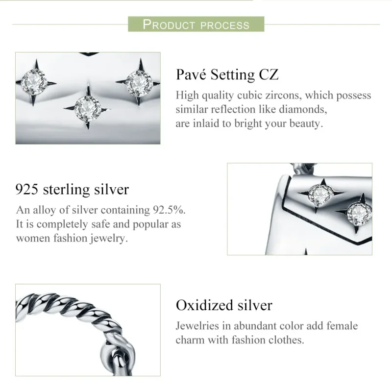 (imagine pentru) Pandora Style Silver Elegant Shopping Bag Charm - SCC607 - Vizualizare 7