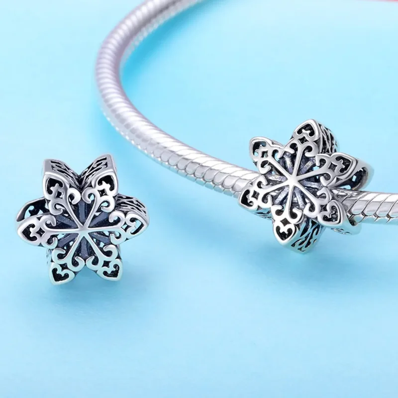 (imagine pentru) Pandora Style Charm de Argint cu Fulgerare de Fulg de Zăpadă - SCC719 - Vizualizare 2