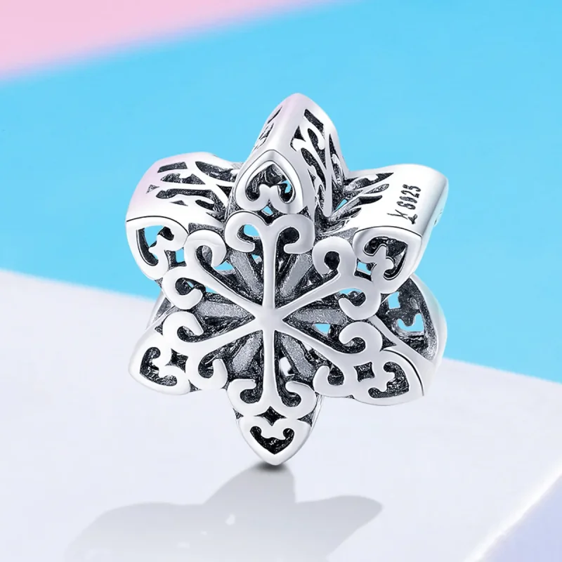(imagine pentru) Pandora Style Charm de Argint cu Fulgerare de Fulg de Zăpadă - SCC719 - Vizualizare 4