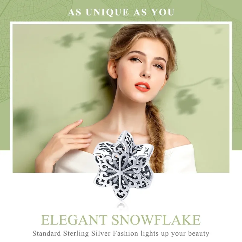 (imagine pentru) Pandora Style Charm de Argint cu Fulgerare de Fulg de Zăpadă - SCC719 - Vizualizare 6