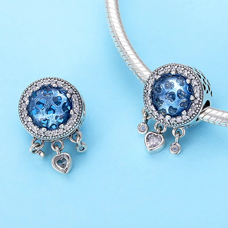 (imagine pentru) Pandora Style Charm de Argint cu Cristal Strălucitor în Formă de Inimă - SCC724 - Vizualizare 2