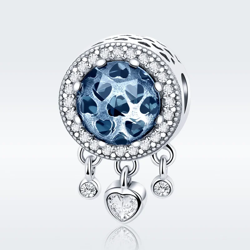 (imagine pentru) Pandora Style Charm de Argint cu Cristal Strălucitor în Formă de Inimă - SCC724 - Vizualizare 3