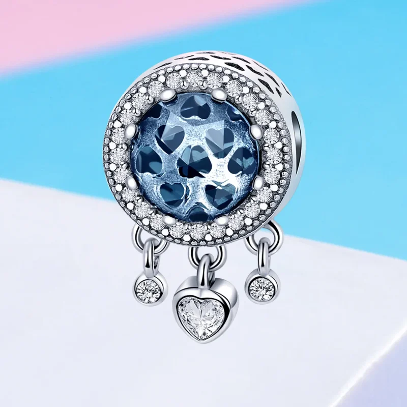 (imagine pentru) Pandora Style Charm de Argint cu Cristal Strălucitor în Formă de Inimă - SCC724 - Vizualizare 4