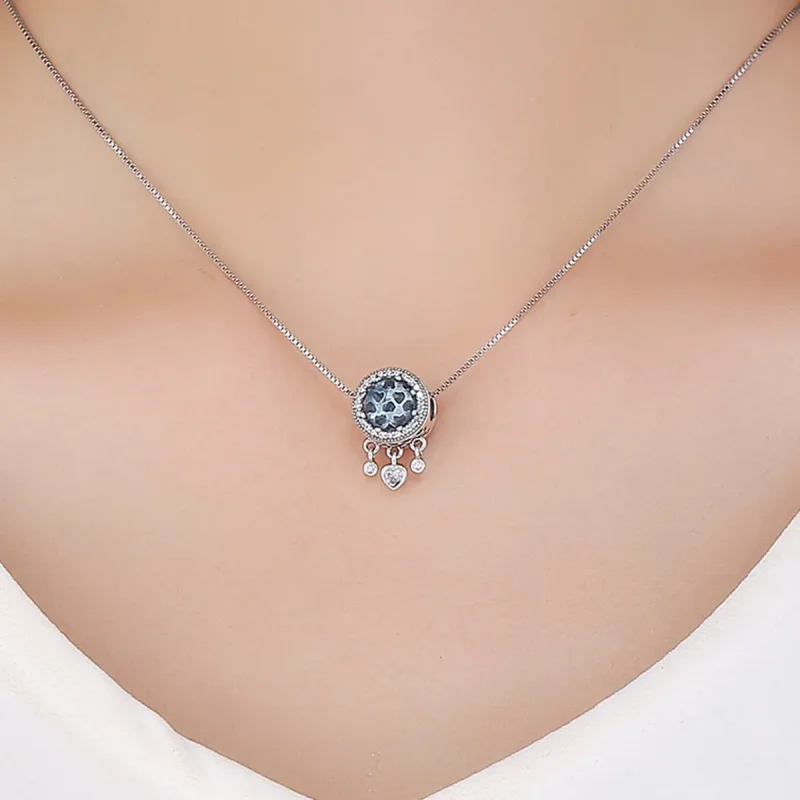 (imagine pentru) Pandora Style Charm de Argint cu Cristal Strălucitor în Formă de Inimă - SCC724 - Vizualizare 5
