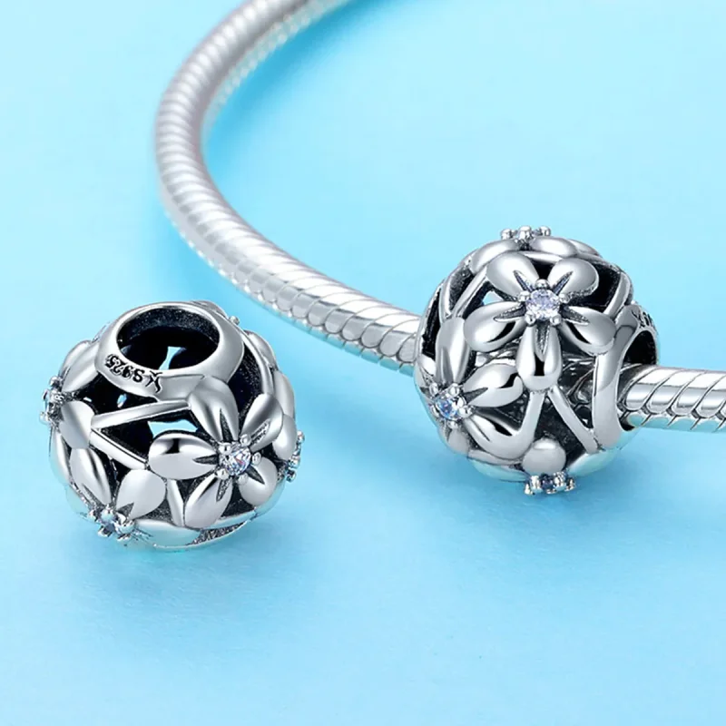 (imagine pentru) Pandora Style Charm de Argint în Formă de Floare - SCC729 - Vizualizare 2