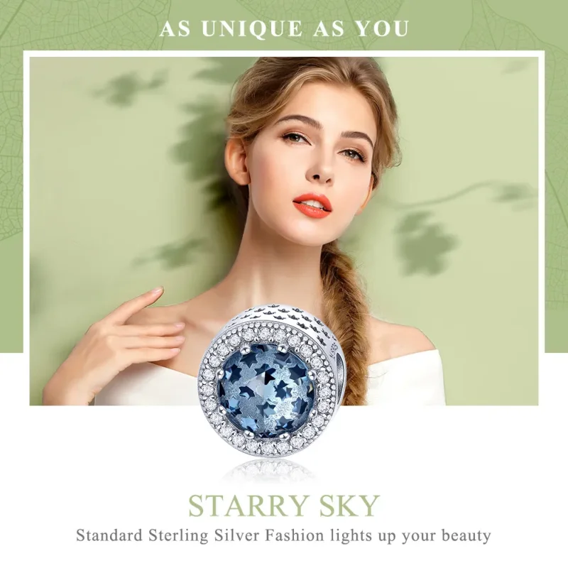 (imagine pentru) Pandora Style Charm de Argint cu Stele și Cer Înstelat - SCC730 - Vizualizare 6