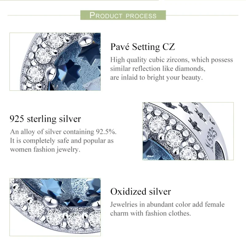 (imagine pentru) Pandora Style Charm de Argint cu Stele și Cer Înstelat - SCC730 - Vizualizare 7
