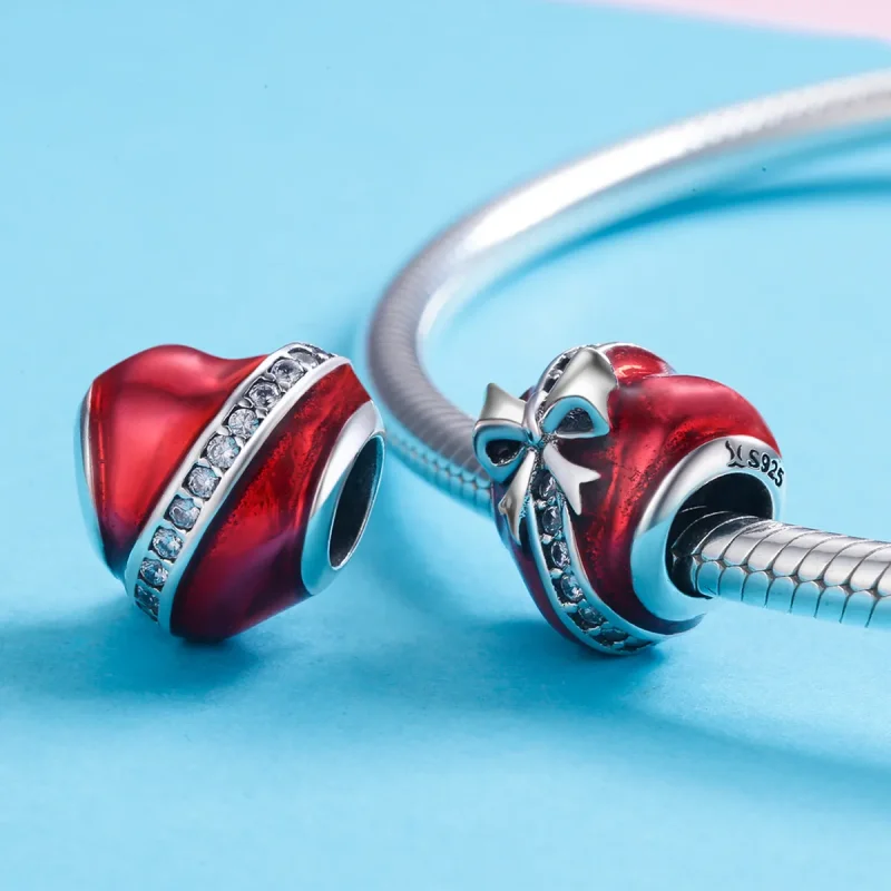 (imagine pentru) Pandora Style Inimă din Argint pentru Valentine's Day Charm Cadou de Dragoste - - Vizualizare 4