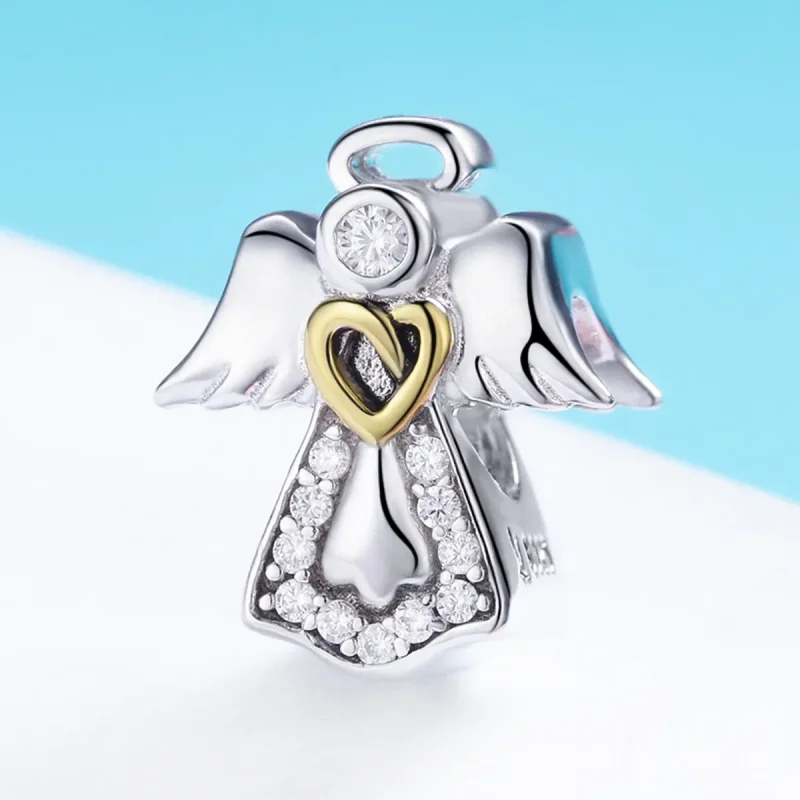 (imagine pentru) Pandora Style Two Tone Bicolor Charm Înger Păzitor - SCC747 - Vizualizare 2