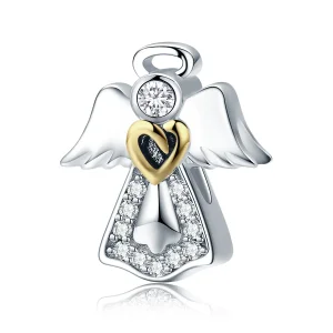 (imagine pentru) Pandora Style Two Tone Bicolor Charm Înger Păzitor - SCC747