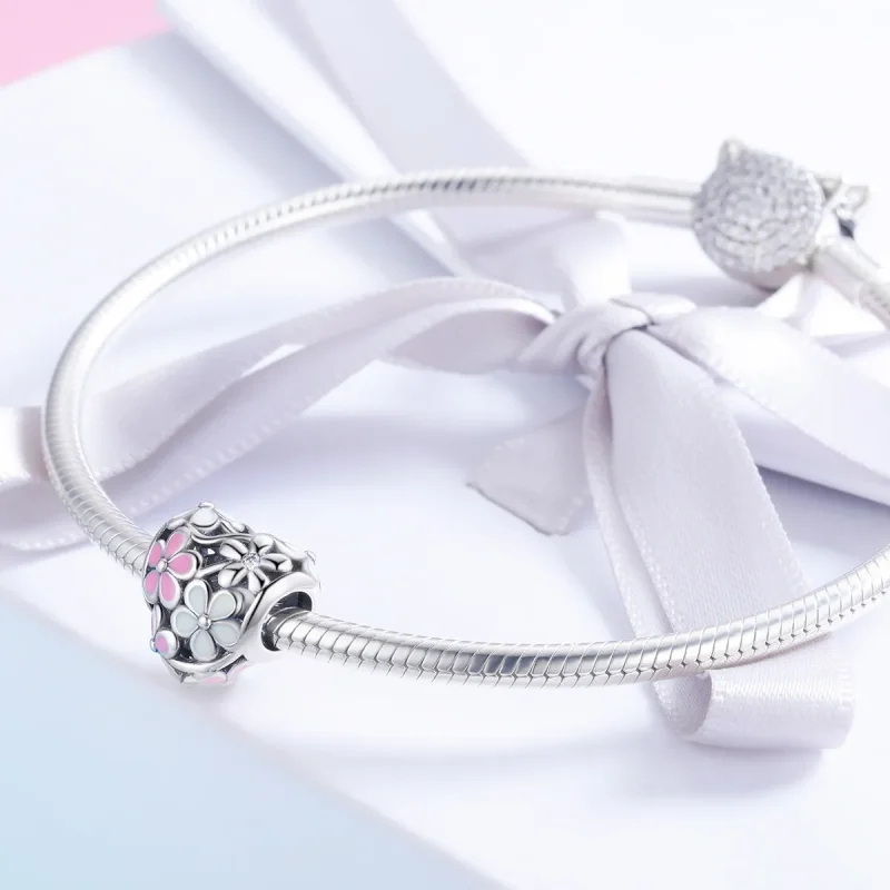 (imagine pentru) Pandora Style Charm de Argint cu Floare și Binecuvântare - SCC761 - Vizualizare 3