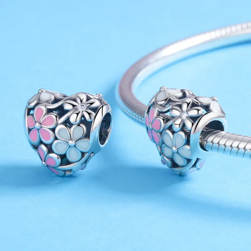 (imagine pentru) Pandora Style Charm de Argint cu Floare și Binecuvântare - SCC761 - Vizualizare 4