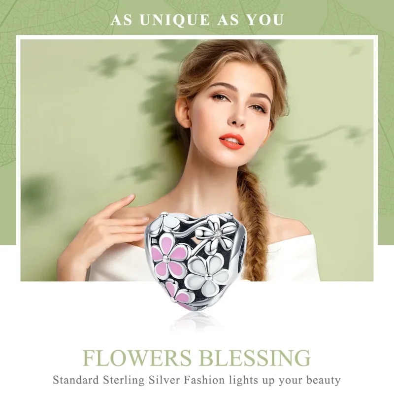 (imagine pentru) Pandora Style Charm de Argint cu Floare și Binecuvântare - SCC761 - Vizualizare 6