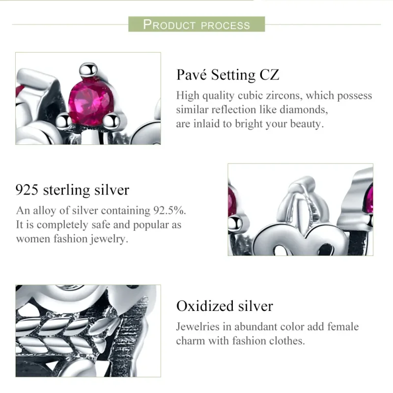(imagine pentru) Pandora Style Charm cu Coroană Regală de Argint - SCC776 - Vizualizare 7