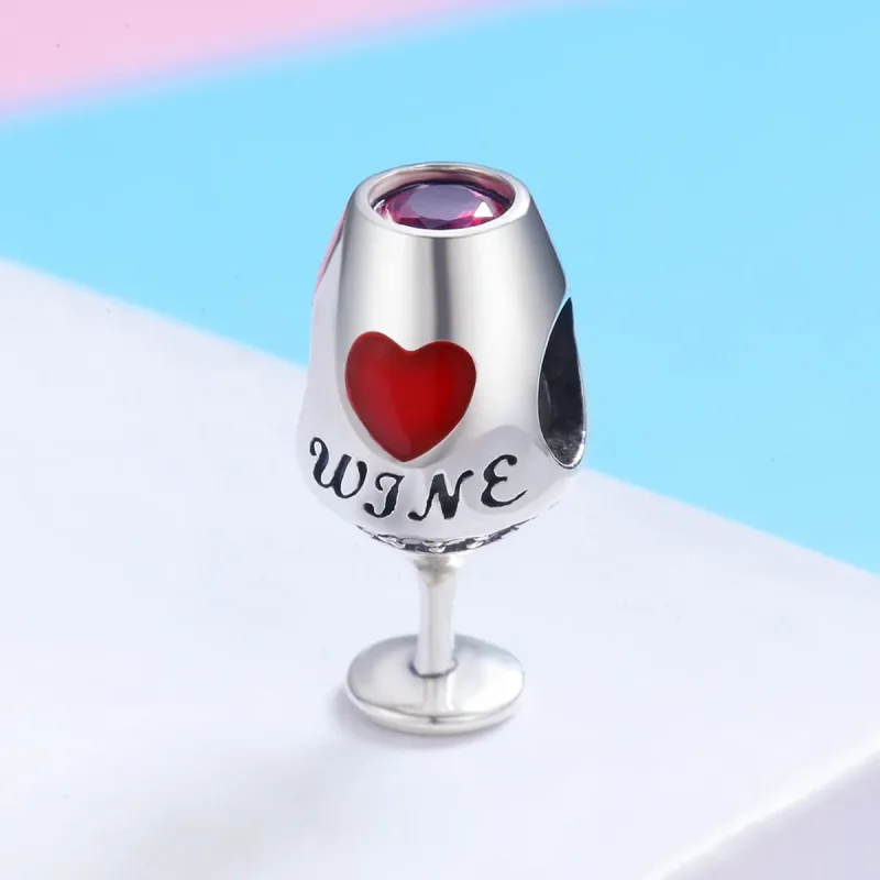 (imagine pentru) Pandora Style Charm de Argint pentru Pahar de Vin Roșu - SCC788 - Vizualizare 2