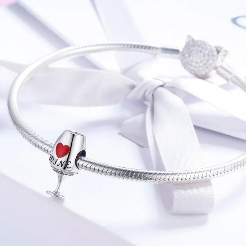 (imagine pentru) Pandora Style Charm de Argint pentru Pahar de Vin Roșu - SCC788 - Vizualizare 4