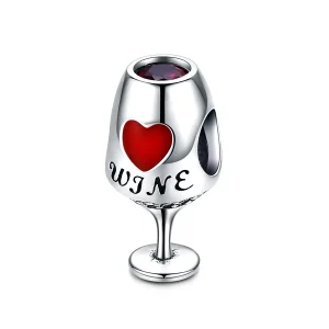 (imagine pentru) Pandora Style Charm de Argint pentru Pahar de Vin Roșu - SCC788