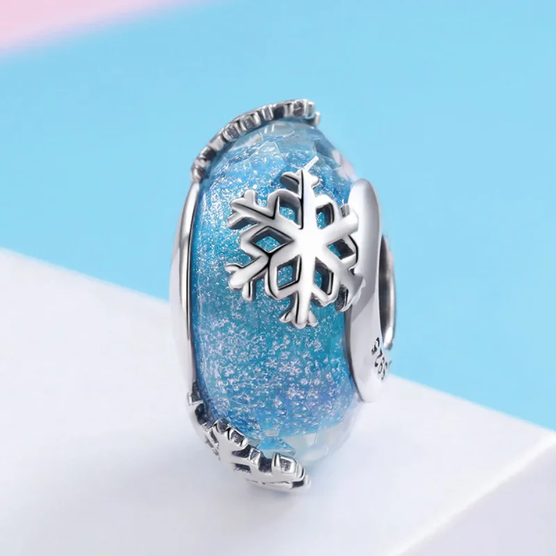(imagine pentru) Pandora Style Charm de Argint cu Fulgi de Zăpadă Înghețați de Iarnă - SCC862 - Vizualizare 2