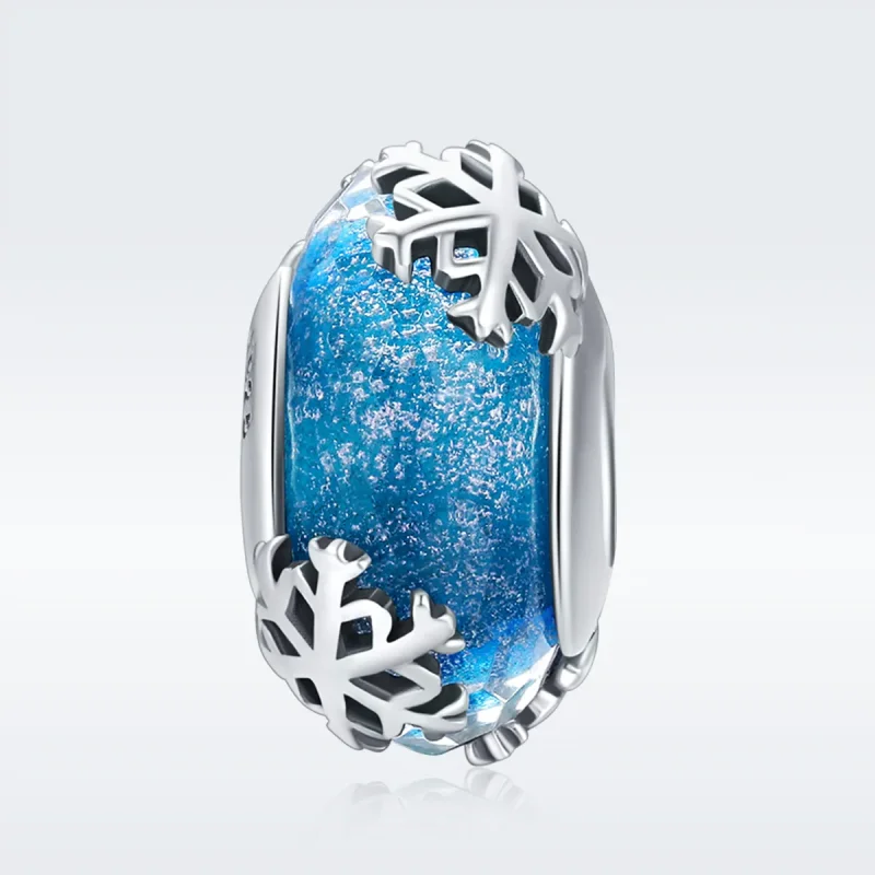 (imagine pentru) Pandora Style Charm de Argint cu Fulgi de Zăpadă Înghețați de Iarnă - SCC862 - Vizualizare 3