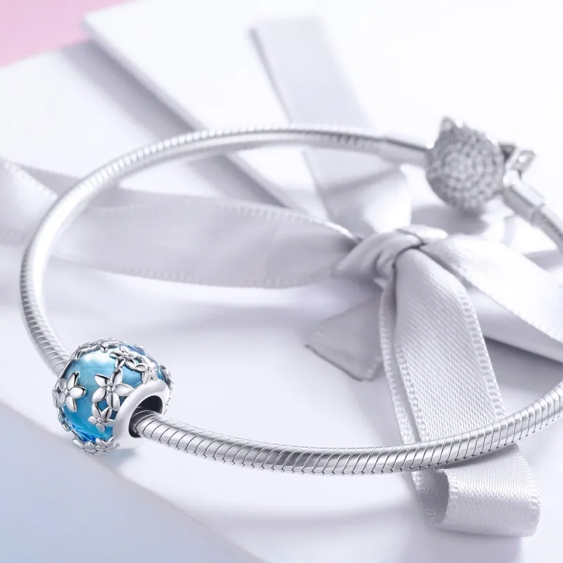 (imagine pentru) Pandora Style Mărturisirea Margaretei din Argint cu Aquamarine - SCC878 - Vizualizare 3