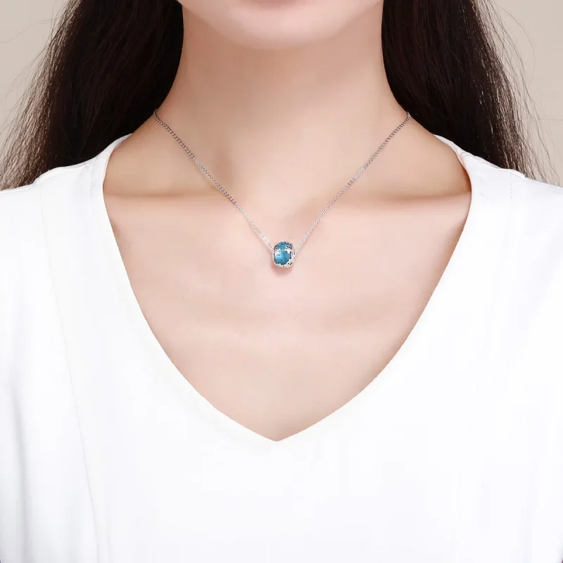 (imagine pentru) Pandora Style Mărturisirea Margaretei din Argint cu Aquamarine - SCC878 - Vizualizare 5