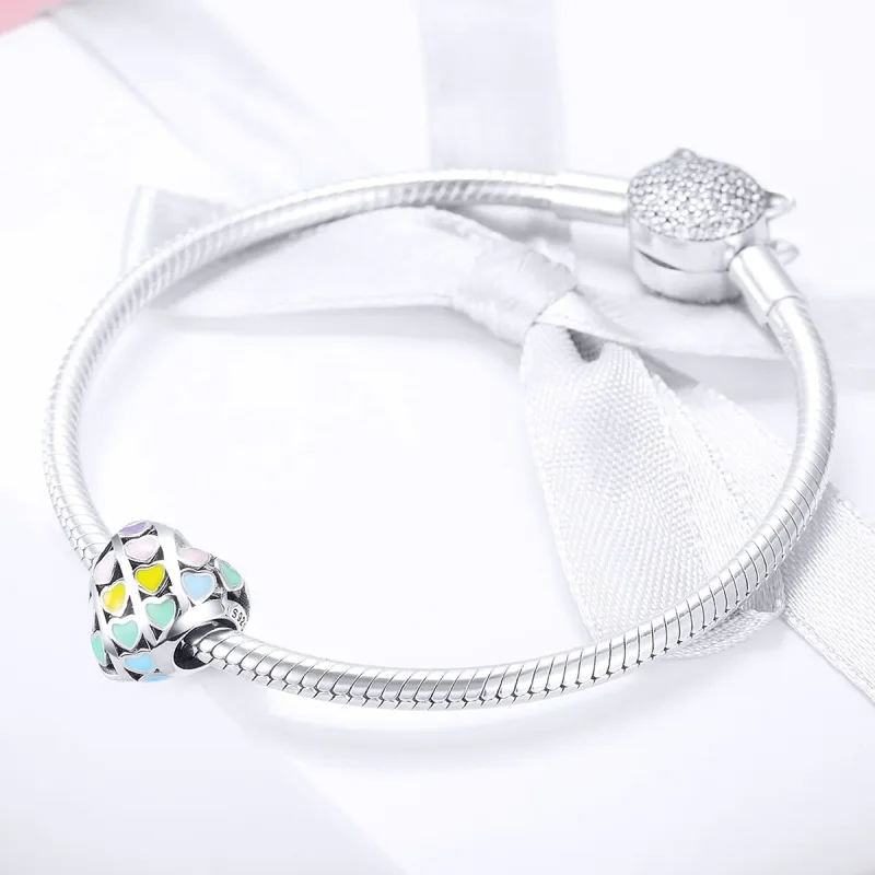 (imagine pentru) Pandora Style Inimă cu Curcubeu din Argint - SCC902 - Vizualizare 3