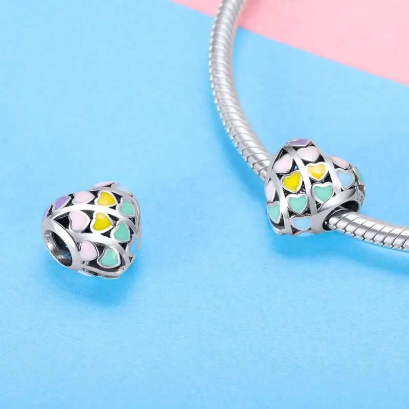 (imagine pentru) Pandora Style Inimă cu Curcubeu din Argint - SCC902 - Vizualizare 4