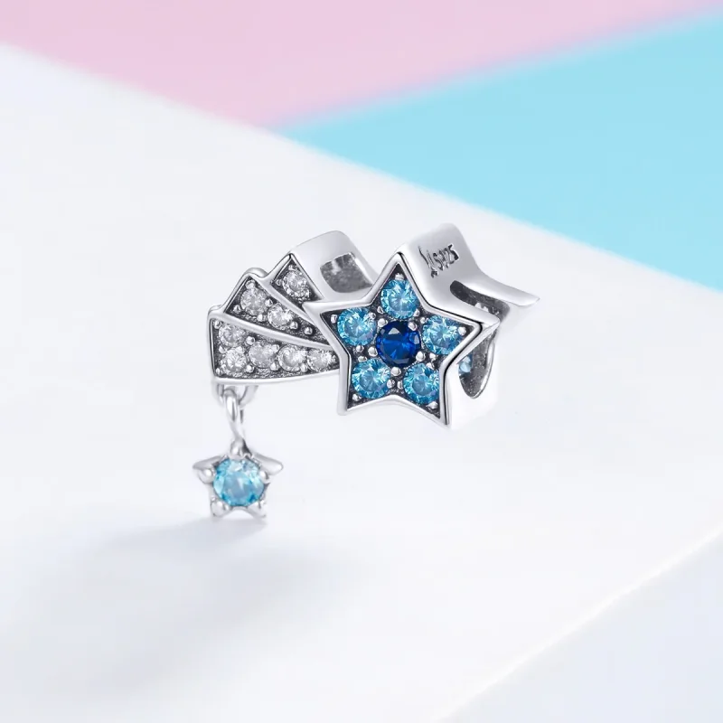 (imagine pentru) Pandora Style Charm cu Stele din Argint și Safir - SCC912 - Vizualizare 2