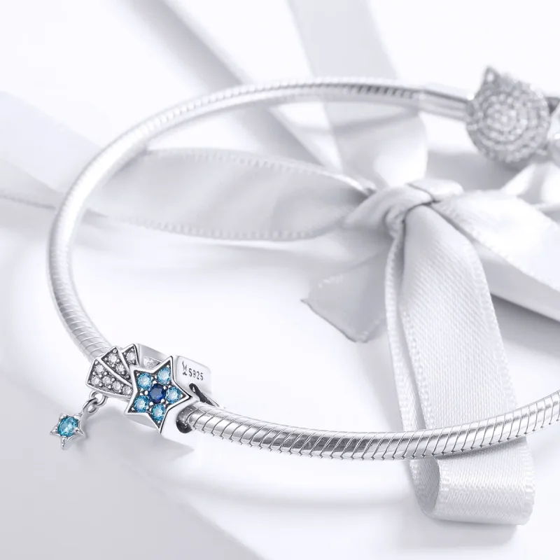 (imagine pentru) Pandora Style Charm cu Stele din Argint și Safir - SCC912 - Vizualizare 3