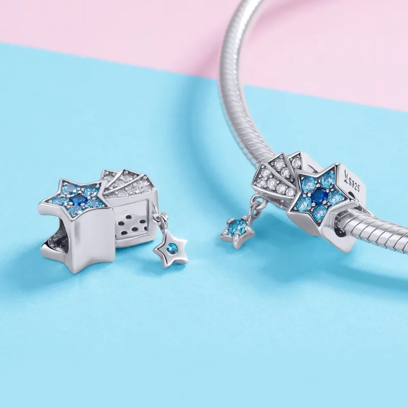 (imagine pentru) Pandora Style Charm cu Stele din Argint și Safir - SCC912 - Vizualizare 4