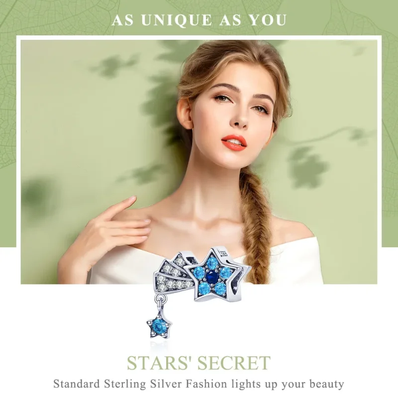 (imagine pentru) Pandora Style Charm cu Stele din Argint și Safir - SCC912 - Vizualizare 6
