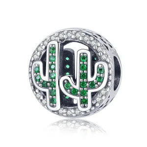 Pandora Style Cactus Charm din Argint Verde Vibrant - SCC918 (imagine pentru) Pandora Style Cactus Charm din Argint Verde Vibrant - SCC918