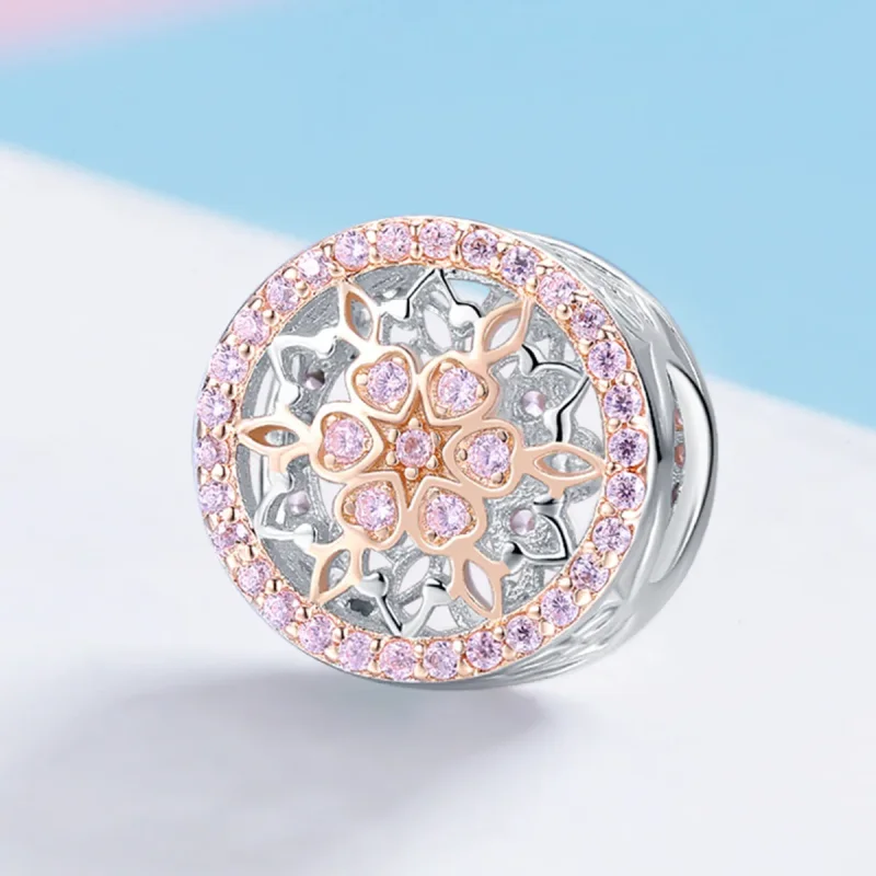 (imagine pentru) Pandora Style Two Tone Mugur de înflorit Charm - SCC923 - Vizualizare 2