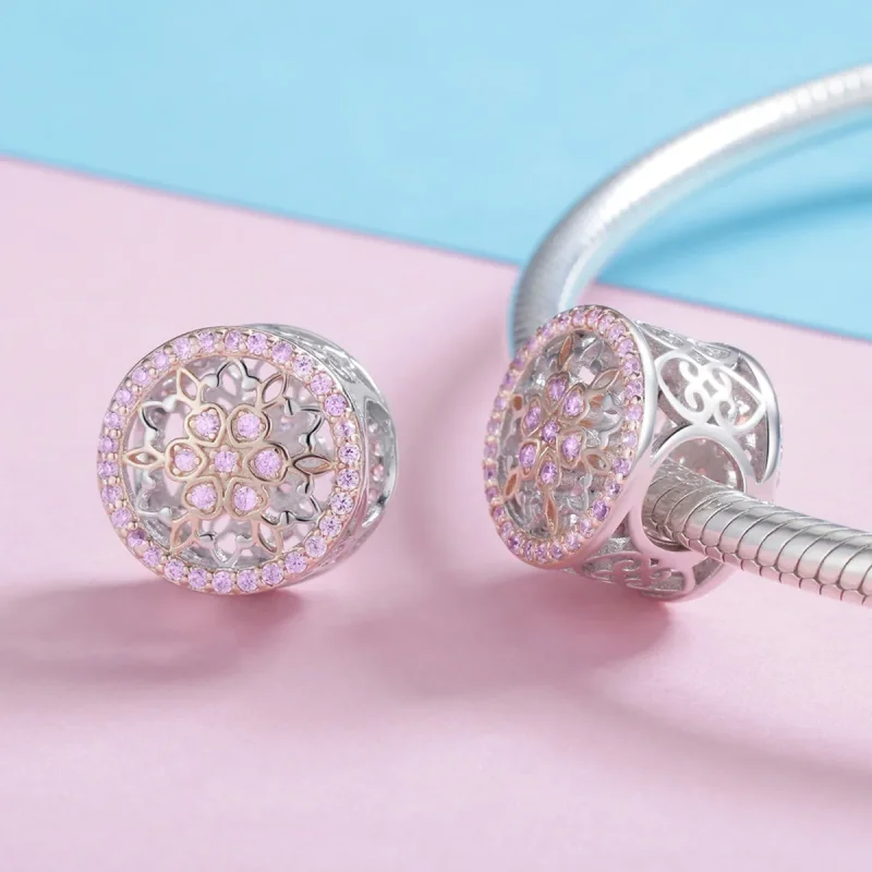 (imagine pentru) Pandora Style Two Tone Mugur de înflorit Charm - SCC923 - Vizualizare 4