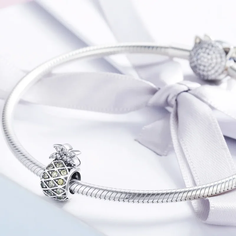 (imagine pentru) Pandora Style Charm de Vară cu Ananas din Argint - SCC936 - Vizualizare 3