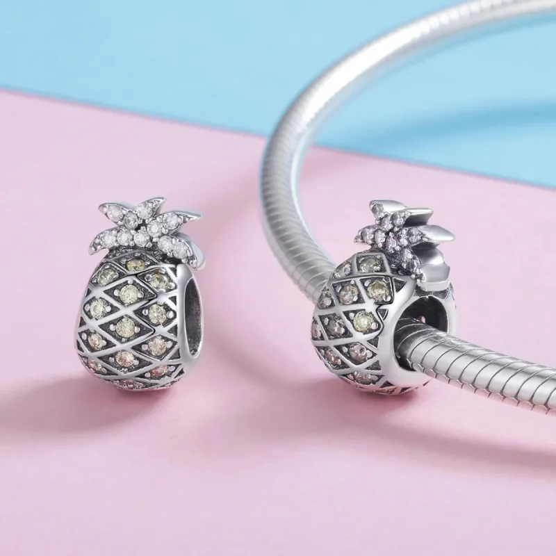 (imagine pentru) Pandora Style Charm de Vară cu Ananas din Argint - SCC936 - Vizualizare 4