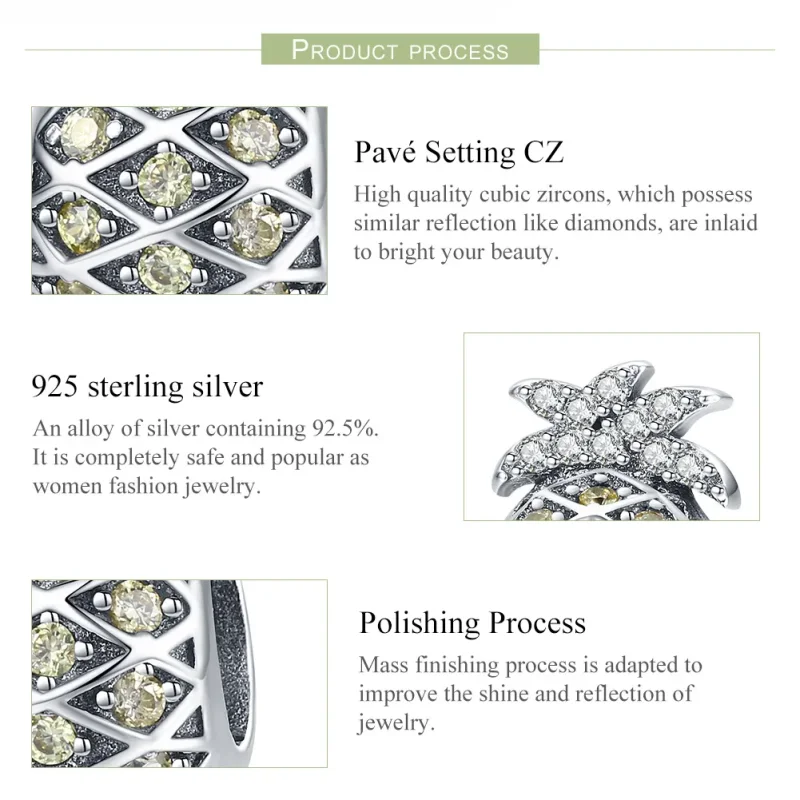 (imagine pentru) Pandora Style Charm de Vară cu Ananas din Argint - SCC936 - Vizualizare 7