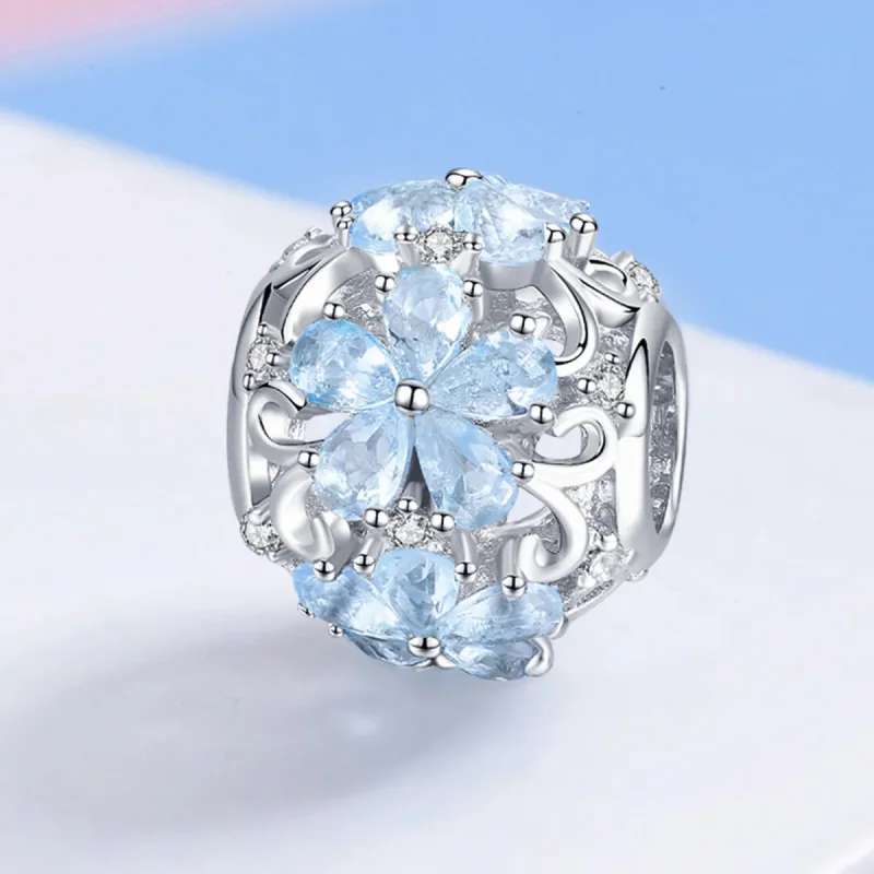 (imagine pentru) Pandora Style Charm de Argint cu Fulgi de Zăpadă Elegant - SCC941 - Vizualizare 2