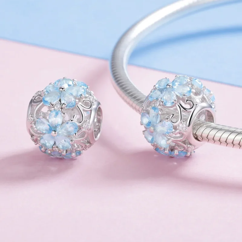 (imagine pentru) Pandora Style Charm de Argint cu Fulgi de Zăpadă Elegant - SCC941 - Vizualizare 4
