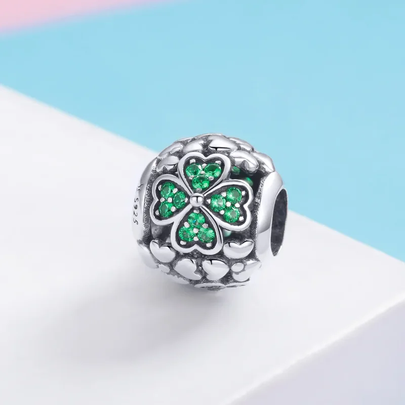 (imagine pentru) Pandora Style Charm de Argint cu Trifoi Verde - SCC964 - Vizualizare 2