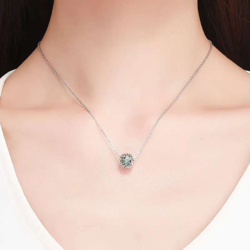 (imagine pentru) Pandora Style Charm de Argint cu Trifoi Verde - SCC964 - Vizualizare 5