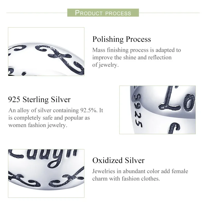(imagine pentru) Pandora Style Argint My Happy Life Charm - SCC966 - Vizualizare 7