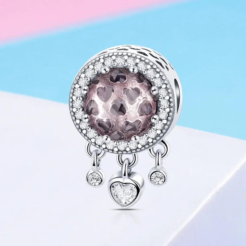 (imagine pentru) Pandora Style Inimă Argintie Strălucitoare Charm - SCC998 - Vizualizare 2