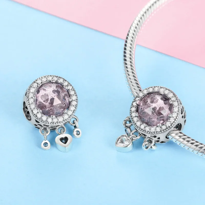 (imagine pentru) Pandora Style Inimă Argintie Strălucitoare Charm - SCC998 - Vizualizare 3