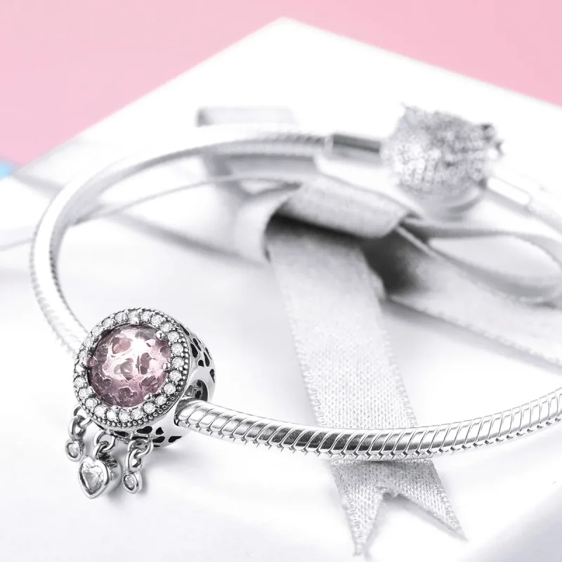 (imagine pentru) Pandora Style Inimă Argintie Strălucitoare Charm - SCC998 - Vizualizare 4