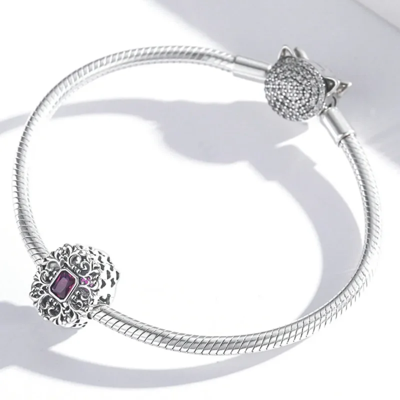(imagine pentru) Stil Pandora Retro cu model - Breloc din zirconiu - SCC2152 - Vizualizare 3