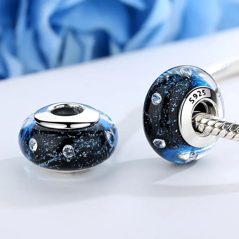 (imagine pentru) Stilul Pandora la miezul nopții cu un farmec de sticlă Murano filetat - SCZ028 - Vizualizare 4