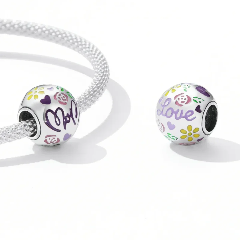 (imagine pentru) Stilul Pandora pentru Ziua Mamei - Breloc Colorat Doodles - BSC595 - Vizualizare 4