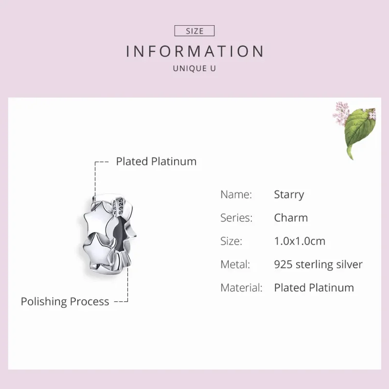 (imagine pentru) Talisman de tip distanțier Tip Pandora cu Cer înstelat din argint - SCC1169 - Vizualizare 3