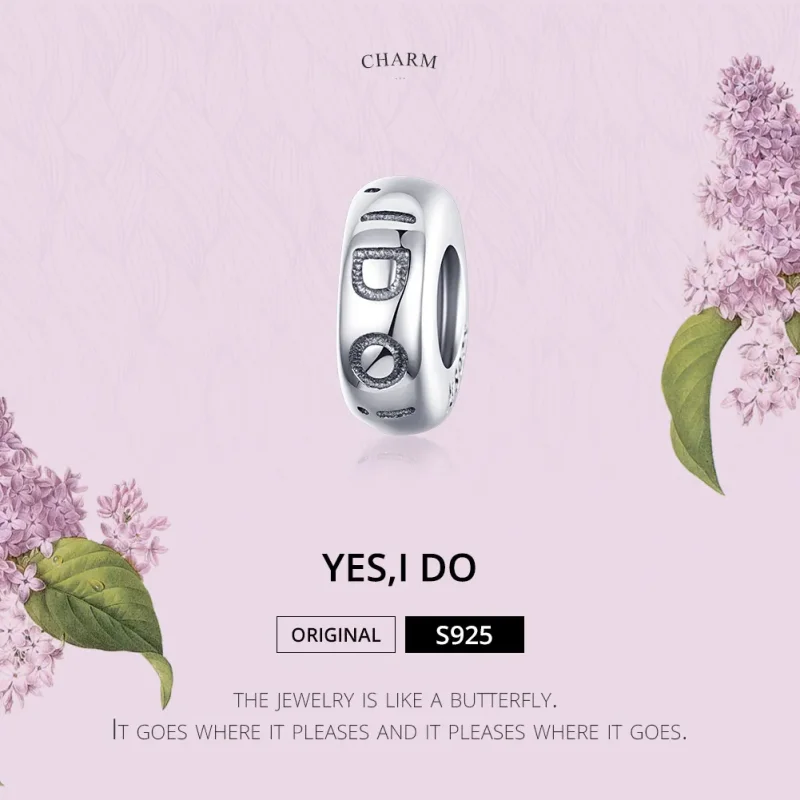 (imagine pentru) Talisman de tip distanțier Tip Pandora cu Da, o iau din argint - SCC1215 - Vizualizare 2